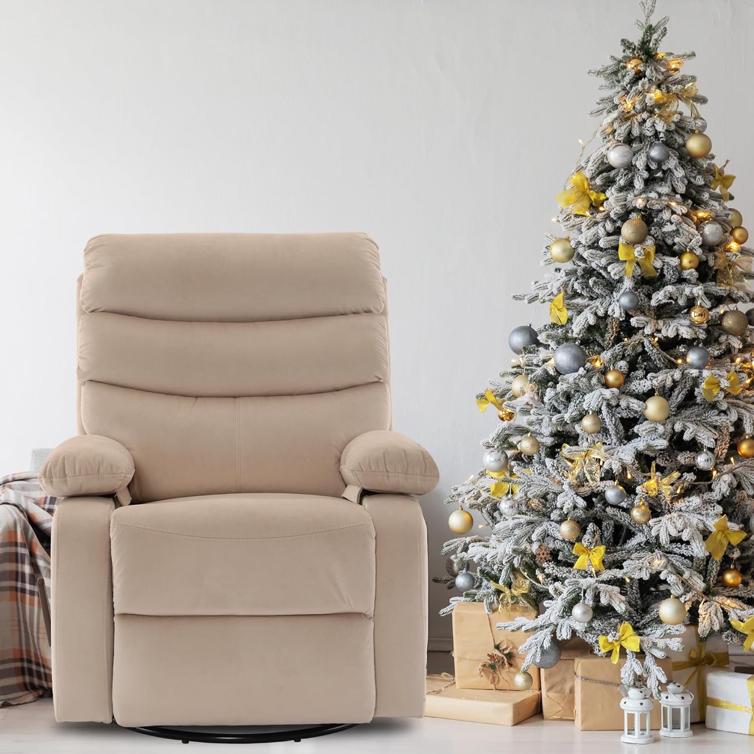 GNMLP2020 Swivel Rocker Recliner Chair Manual Small Space Nursery Living Room