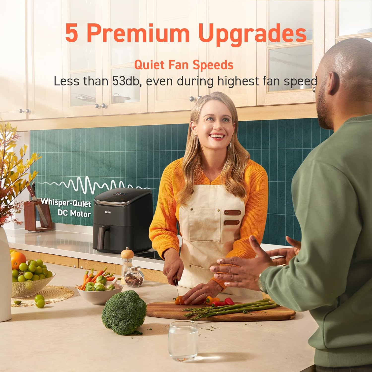 COSORI 6 Quart Air Fryer 9 in 1 Compact Ceramic Coating Oil Less Cooker