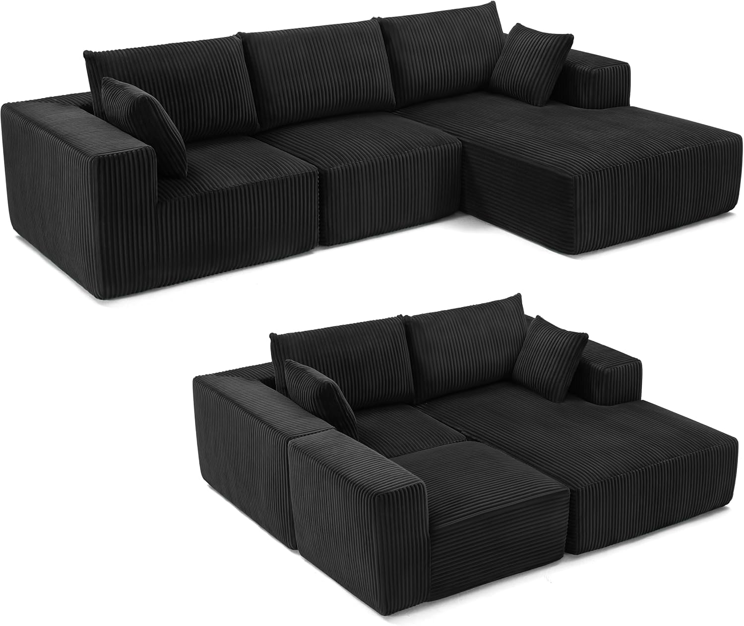 Weture 108" Modular Sectional Sofa Deep Seat Cloud L-Shape Couch with Chaise