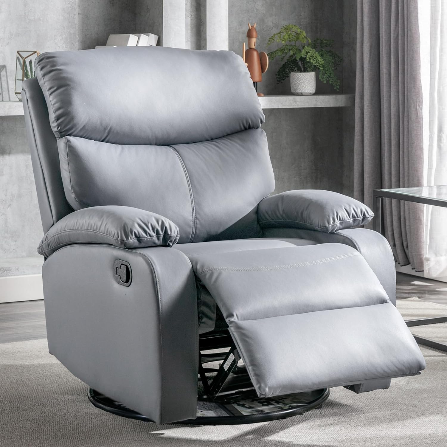 GNMLP2020 Swivel Rocker Recliner Chair Manual Small Space Nursery Living Room