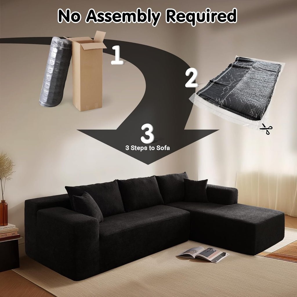 ovios Cloud Sectional Couch with L Shape Chaise Modern Modular Sofa