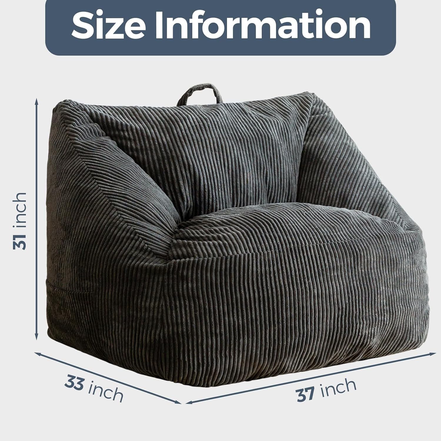 MAXYOYO Bean Bag Chair Floor Sofa with Handle and Pocket for Adults and Kids