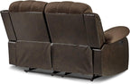 Lexicon Loveseat Recliner Double Sofa Manual Pull Tab Faux Leather Living Room