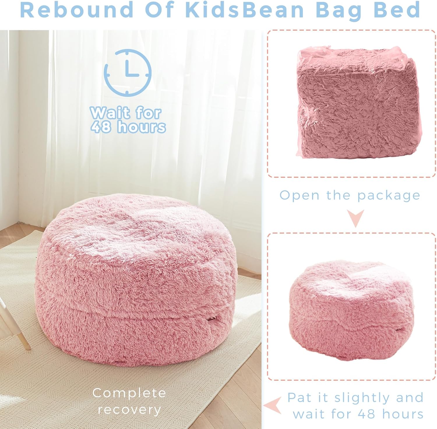 MAXYOYO Convertible Bean Bag Chair Bed for Kids with Foam Filling