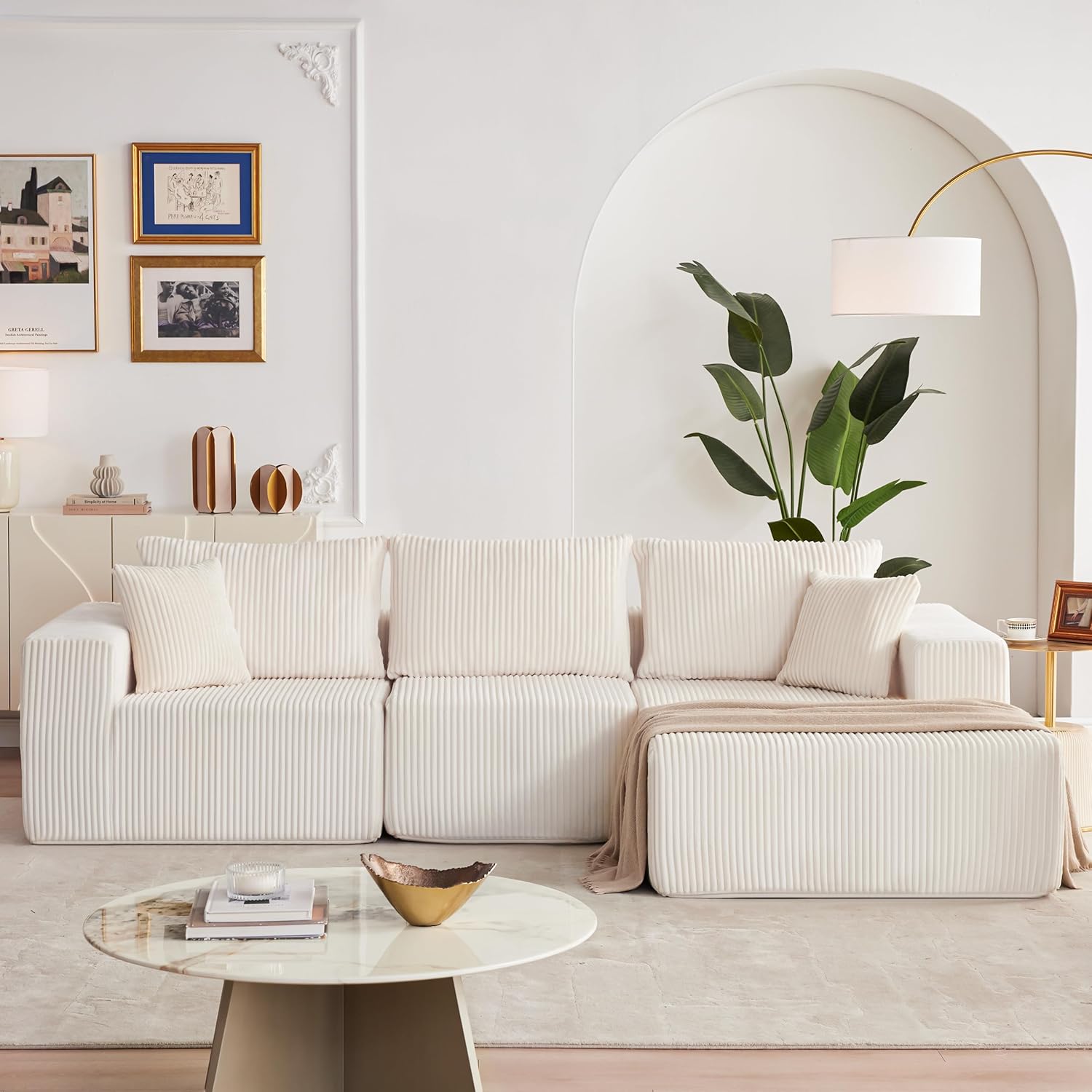 Weture 108" Modular Sectional Sofa Deep Seat Cloud L-Shape Couch with Chaise