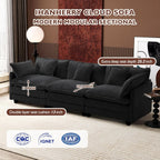 Ihanherry U Shaped Modular Cloud Sofa 5 Seat Chenille Sectional with Ottoman