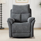 ANJ Swivel Rocker Recliner Chair Manual Fabric Small Space