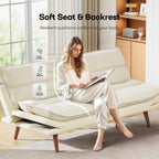 Marsail Futon Sofa Bed Convertible Corduroy Loveseat with Adjustable Backrest