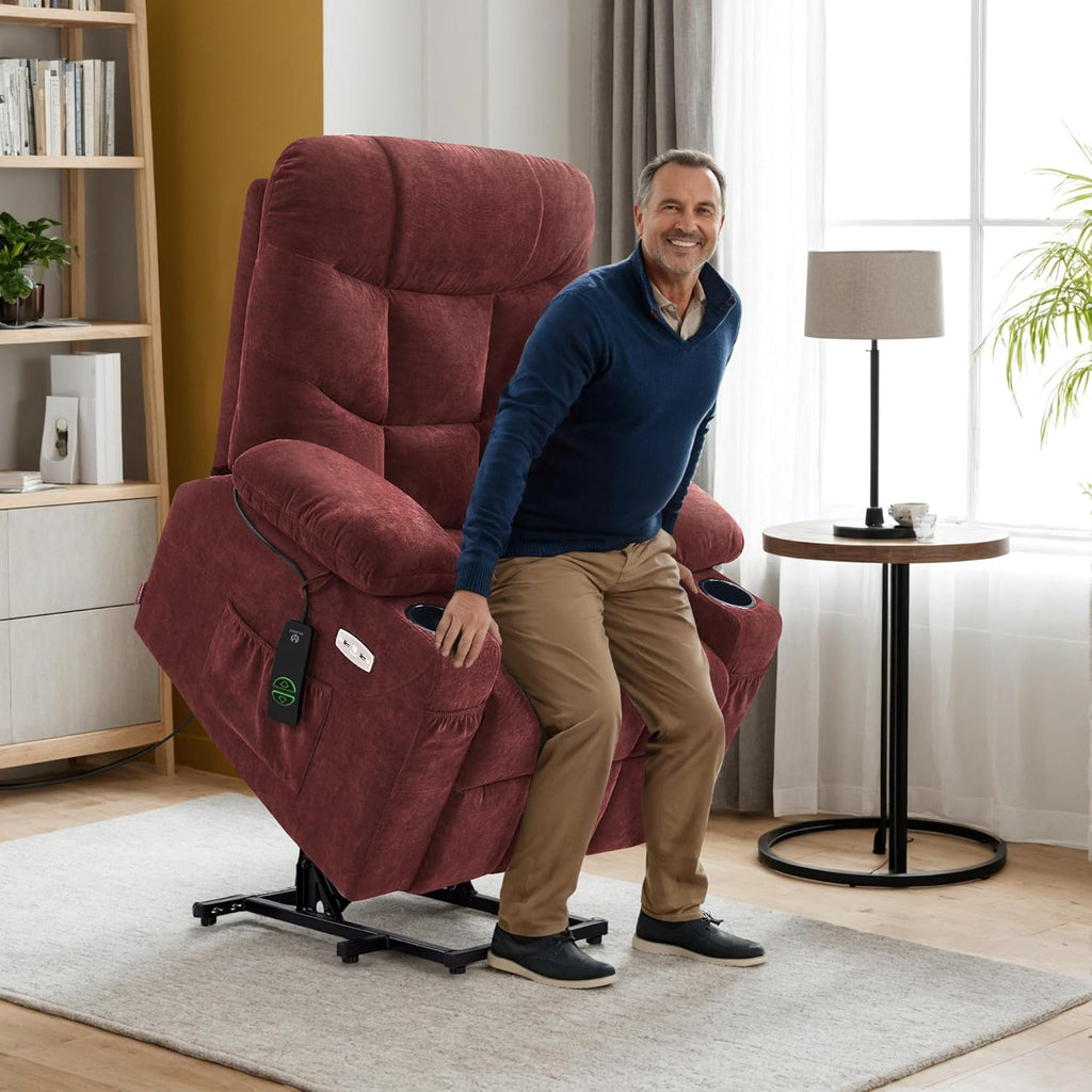 MCombo Power Lift Recliner Chair for Elderly with Extended Footrest Fabric