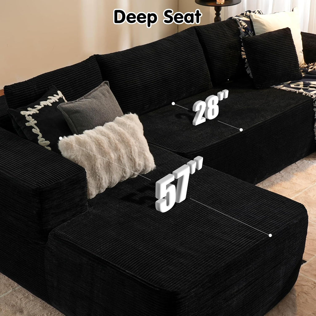 ovios Cloud Sectional Couch with L Shape Chaise Modern Modular Sofa