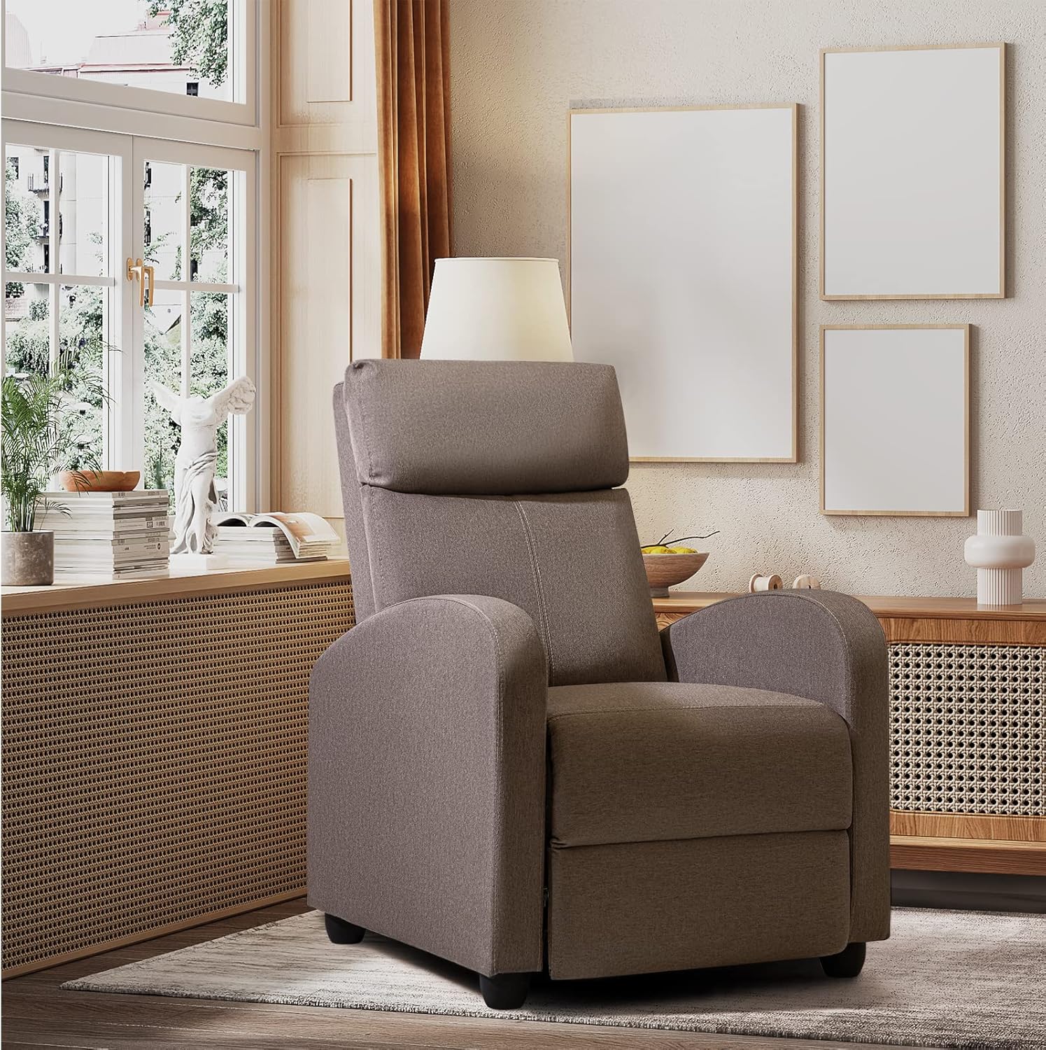 JUMMICO Adjustable Recliner Chair Thick Cushion Home Theater Sofa Living Room