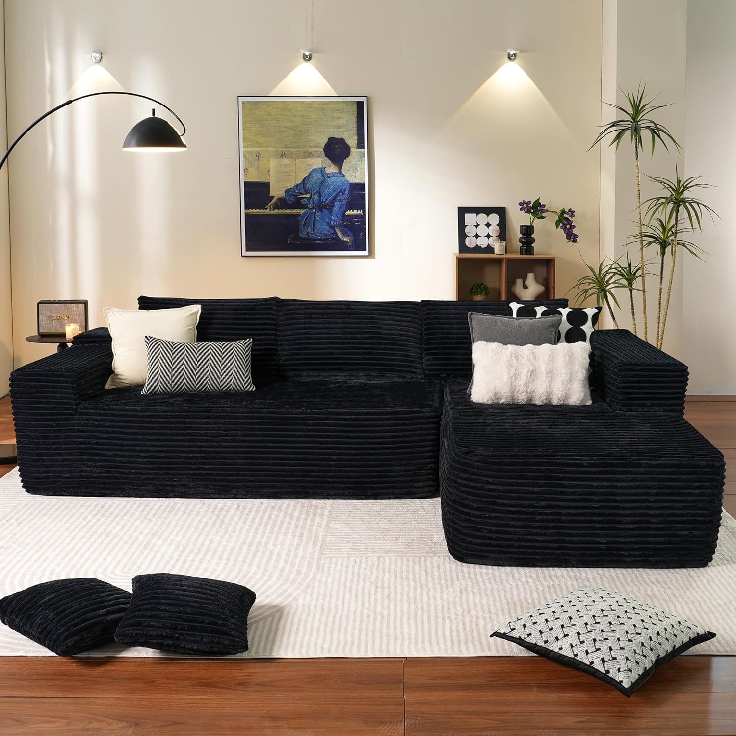 ovios Cloud Sectional Couch with L Shape Chaise Modern Modular Sofa