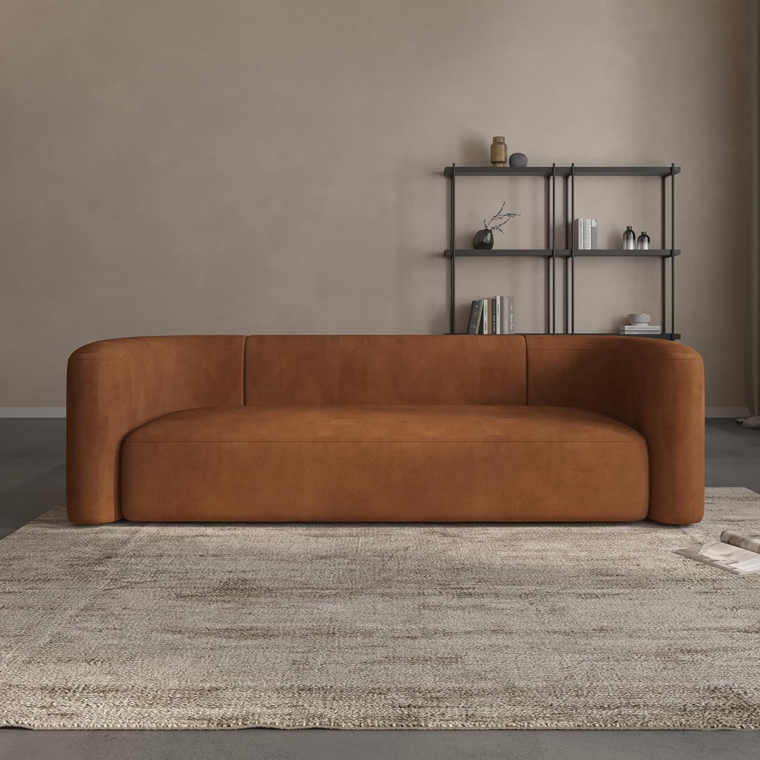 Acanva Luxury Velvet Sofa 3 Seater Modern Curved Back Couch for Living Room