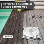 LidoDola 14 Inch Pressure Washer Surface Cleaner with Wheels for Concrete Patio Deck