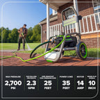 Greenworks 2000 PSI Electric Pressure Washer 13 Amp with Wheels 20 FT Hose 35 FT Cord