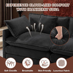 Ihanherry U Shaped Modular Sectional Sofa 5 Seat with 2 Ottomans Chenille