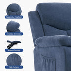 Sftaiyou Manual Rocker Recliner Chair Massage Fabric Overstuffed Soft Recliner