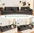 Afuson Boneless Sectional Sofa L Shape Deep Seat Cloud Couch Living Room