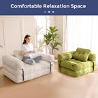 MAXYOYO L Shaped Folding Sofa Bed Convertible Sleeper with Pillow Armrest