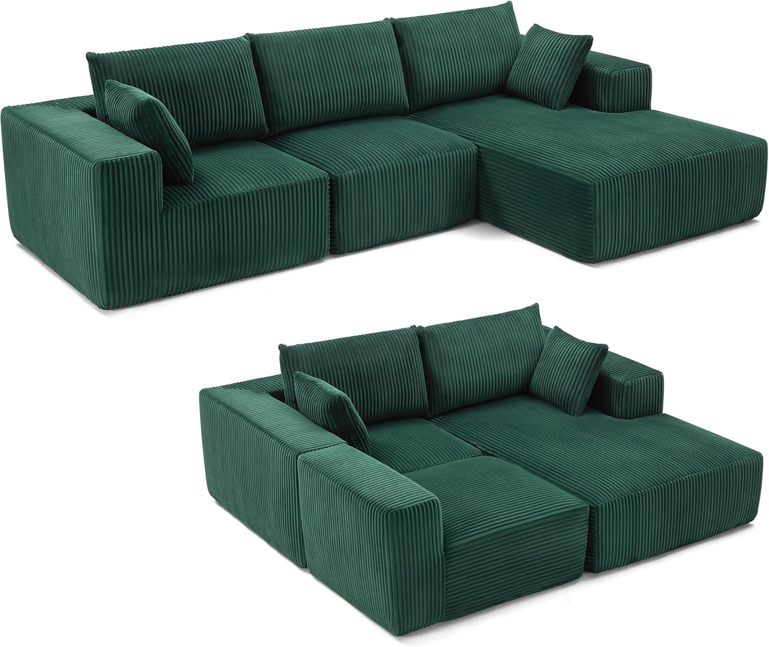 Weture 108" Modular Sectional Sofa Deep Seat Cloud L-Shape Couch with Chaise
