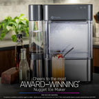 Profile Nugget Ice Maker Countertop 38lbs Smart WiFi Black Stainless Steel