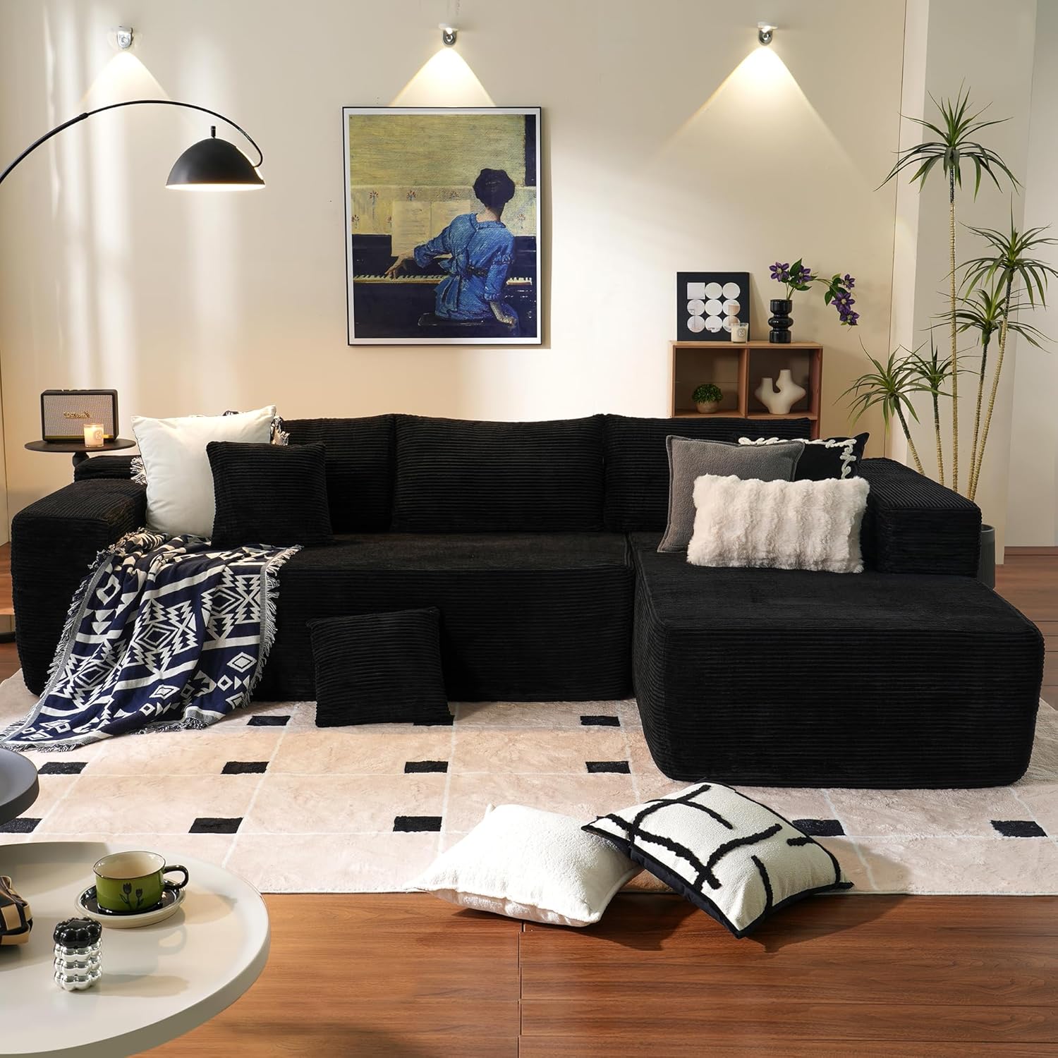 ovios Cloud Sectional Couch with L Shape Chaise Modern Modular Sofa