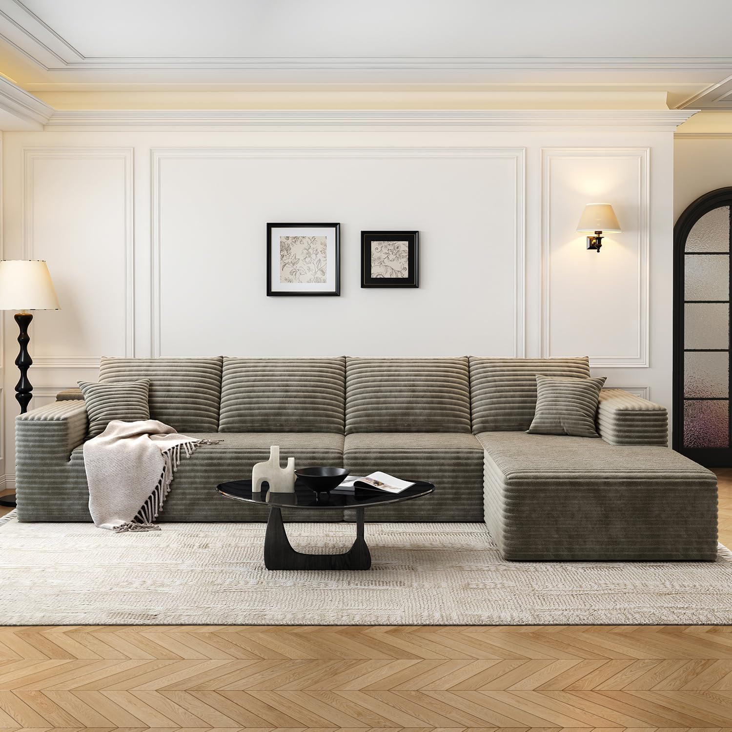 Settab Cloud Modular Sectional Sofa U Shaped Deep Seat Living Room Couch