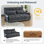 MAXYOYO Adjustable Floor Sofa Bed with Armrest Double Black Foldable Sleeper