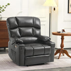 MCombo Large Power Lift Recliner Chair with Dual Motor Massage Heat Faux Leather