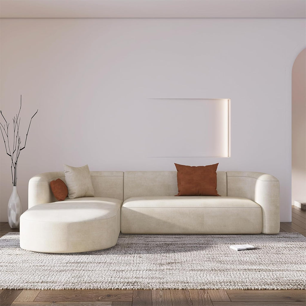 Acanva Luxury Velvet Sofa 3 Seater Modern Curved Back Couch for Living Room
