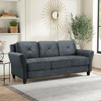 Lifestyle Harrington Sofa Upholstered Microfiber Fabric Curved Arm Couch