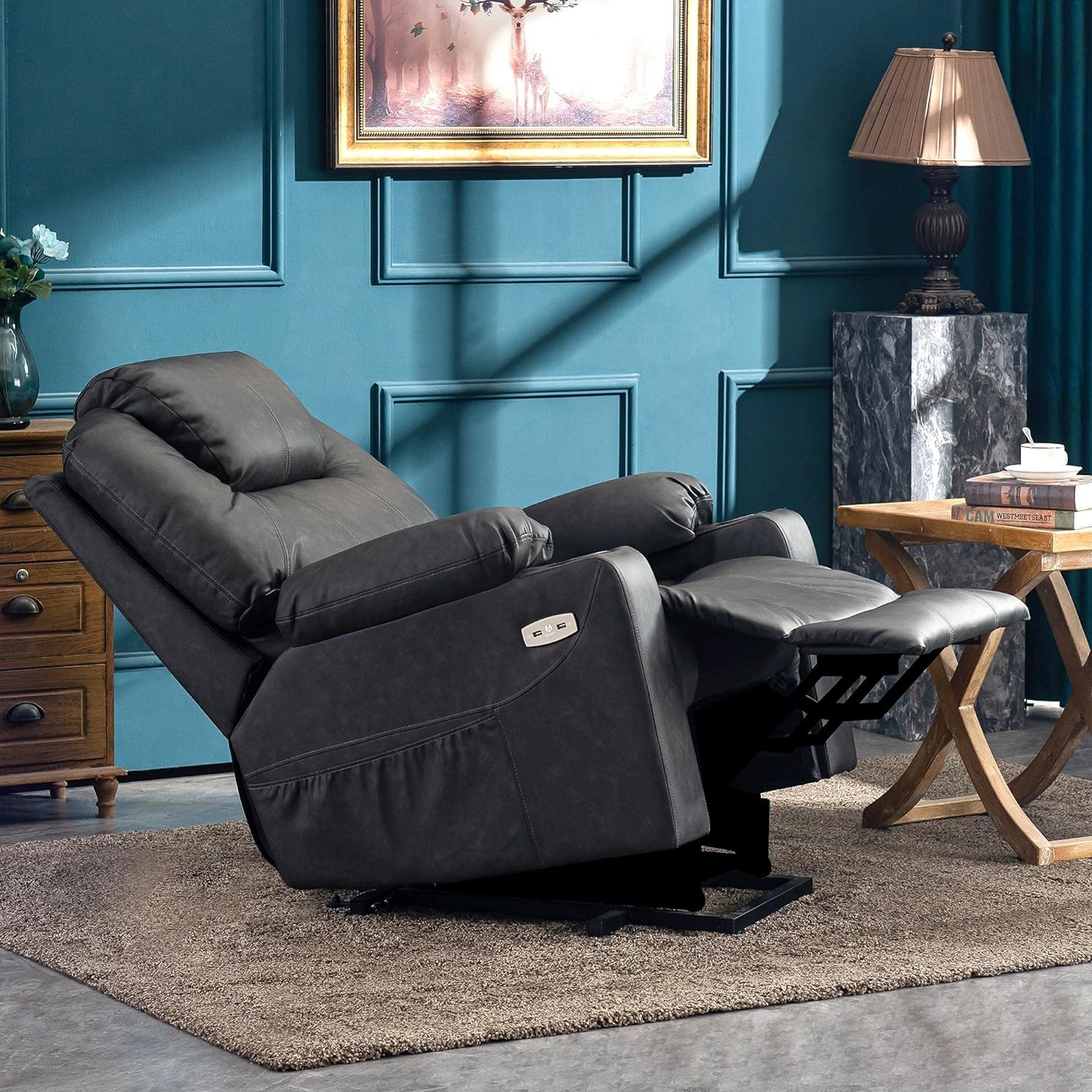 MCombo Electric Power Lift Recliner Massage Heat Chair for Elderly 3 Positions 2 Pockets USB