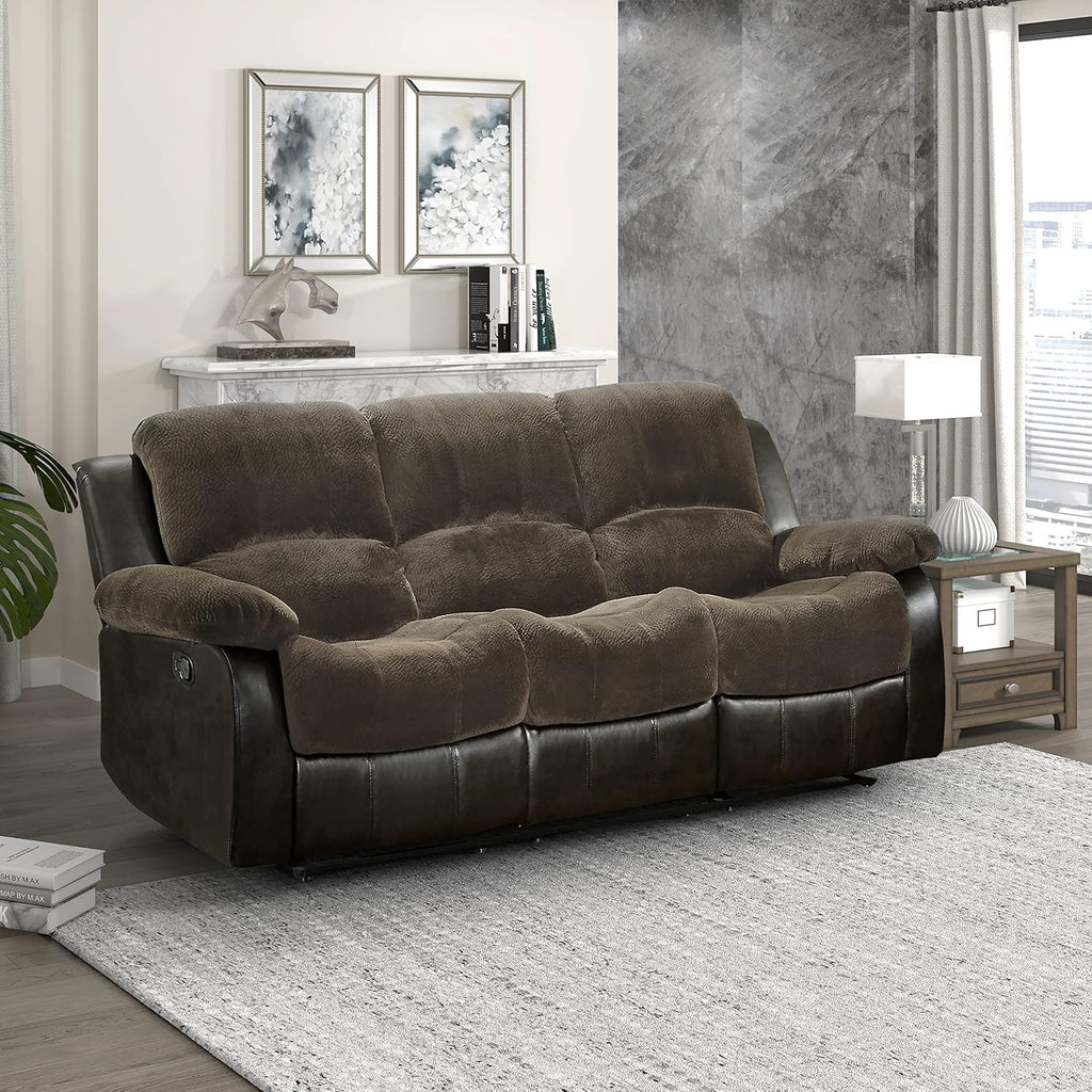 Lexicon Loveseat Recliner Double Sofa Manual Pull Tab Faux Leather Living Room