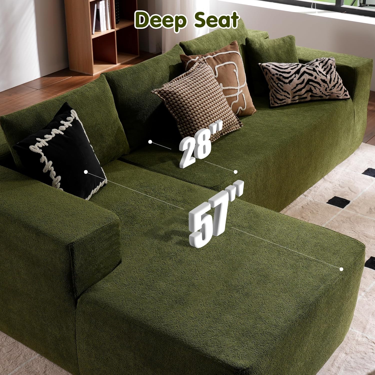 ovios Cloud Sectional Couch with L Shape Chaise Modern Modular Sofa
