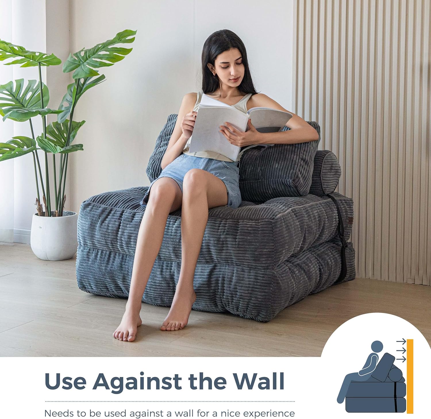 MAXYOYO Folding Sofa Bed Convertible Sleeper Chair with Pillow