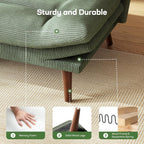 Marsail Futon Sofa Bed Convertible Corduroy Loveseat with Adjustable Backrest