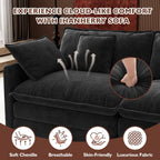 Ihanherry U Shaped Modular Cloud Sofa 5 Seat Chenille Sectional with Ottoman
