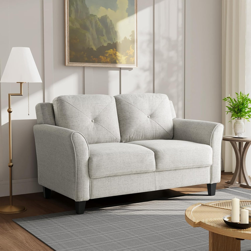 Lifestyle Harrington Sofa Upholstered Microfiber Fabric Curved Arm Couch
