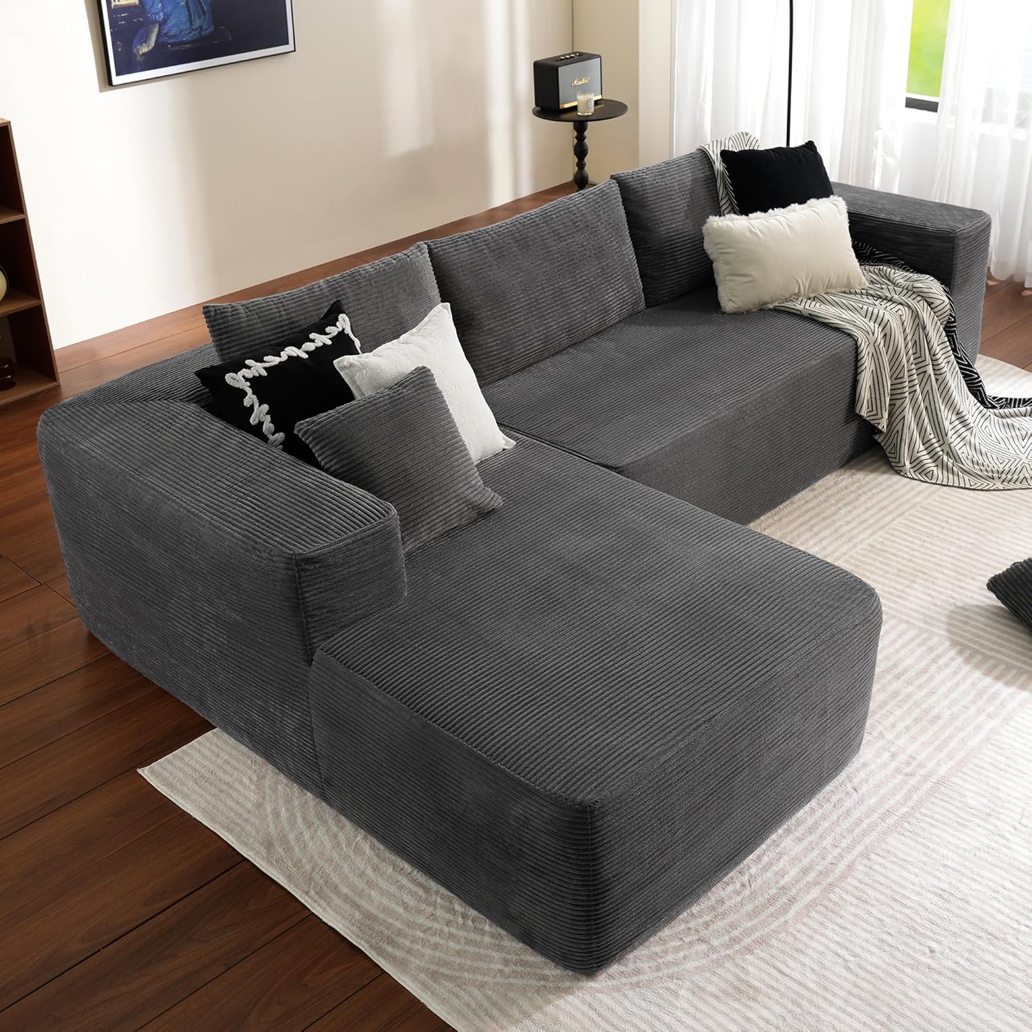 ovios Cloud Sectional Couch with L Shape Chaise Modern Modular Sofa