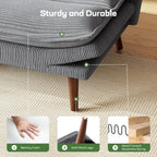 Marsail Futon Sofa Bed Convertible Corduroy Loveseat with Adjustable Backrest