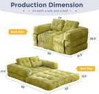 MAXYOYO L Shaped Folding Sofa Bed Convertible Sleeper with Pillow Armrest
