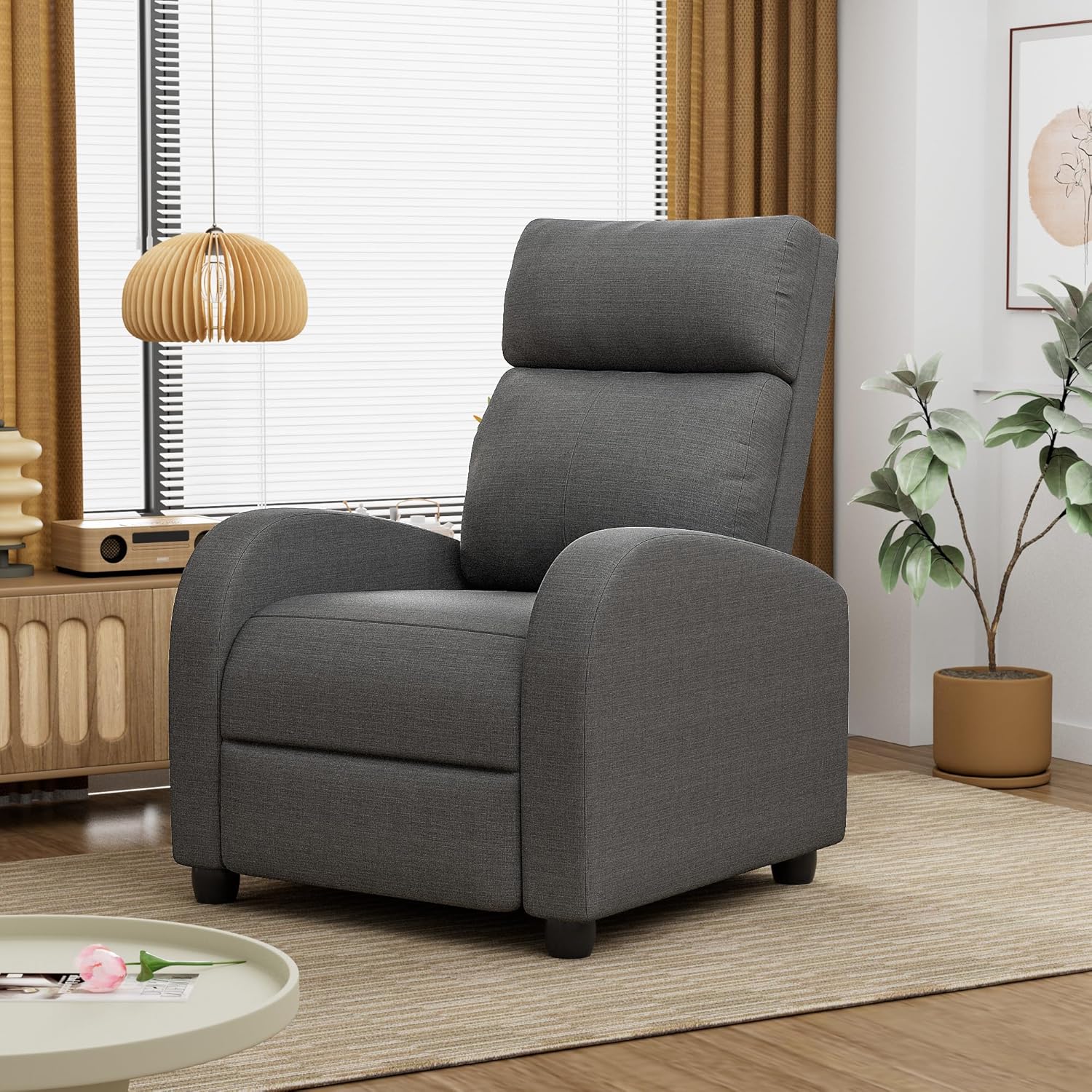 Homall Modern Recliner Chair PU Leather Padded Seat Single Sofa Home Theater