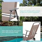 Vongrasig 6 Piece Folding Patio Dining Set Outdoor Table with 4 Chairs Umbrella