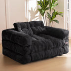 MAXYOYO L Shaped Folding Sofa Bed Convertible Sleeper with Pillow Armrest