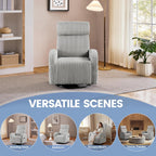 Yaheetech 360 Swivel Glider Chair Nursery Corduroy Rocking Nursing Chair with Pockets