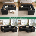 HONBAY Modular L Shaped Sectional Sleeper Sofa with Storage Pull Out Bed