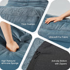 Hobestluk Giant Bean Bag Chair Memory Foam Faux Fur Sofa for Living Room