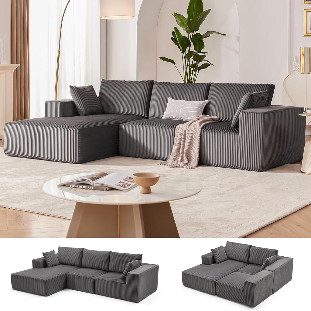 Weture 108" Modular Sectional Sofa Deep Seat Cloud L-Shape Couch with Chaise