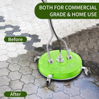 LidoDola 14 Inch Pressure Washer Surface Cleaner with Wheels for Concrete Patio Deck