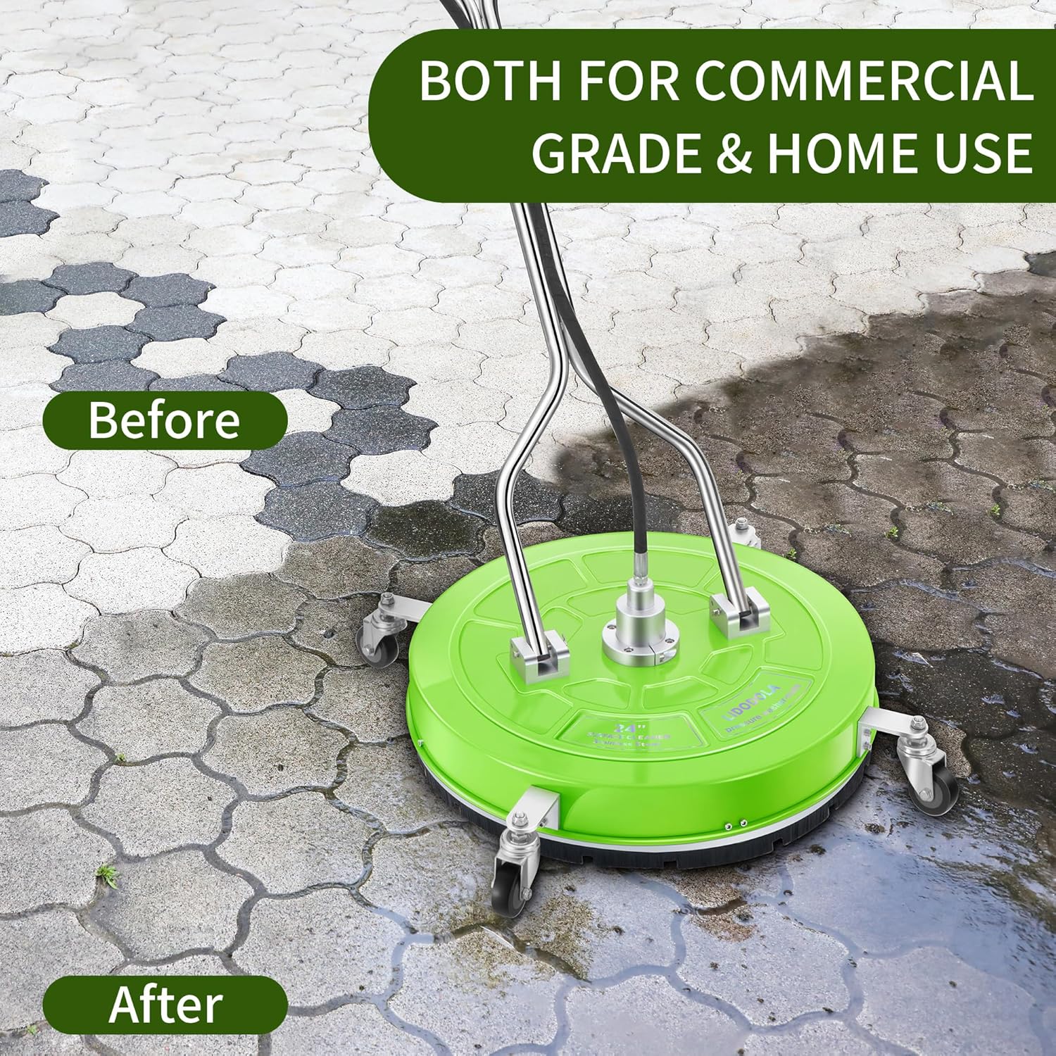 LidoDola 14 Inch Pressure Washer Surface Cleaner with Wheels for Concrete Patio Deck